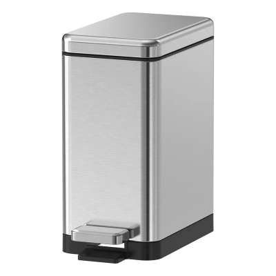 Ведро для мусора с плавным закрытием прямоугольное Koer TC-010210-02 10 л цвет нержавейка (KR5597)