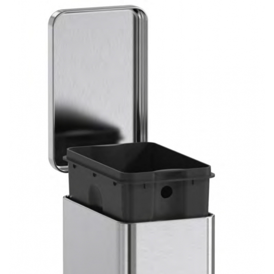 Ведро для мусора с плавным закрытием прямоугольное Koer TC-010210-02 10 л цвет нержавейка (KR5597)