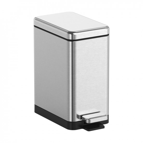 Ведро для мусора с плавным закрытием прямоугольное Koer TC-010210-02 10 л цвет нержавейка (KR5597)