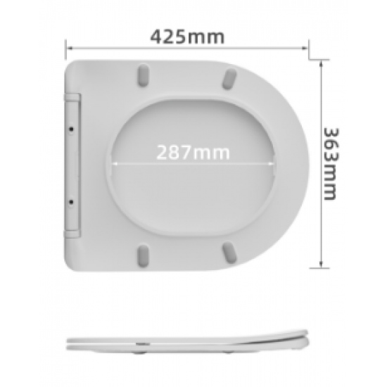 Сидіння-кришка для унітазу Mixxus SEAT COVER BEVEL-2005 425х363х30mm, з мікроліфтом (MI6732)