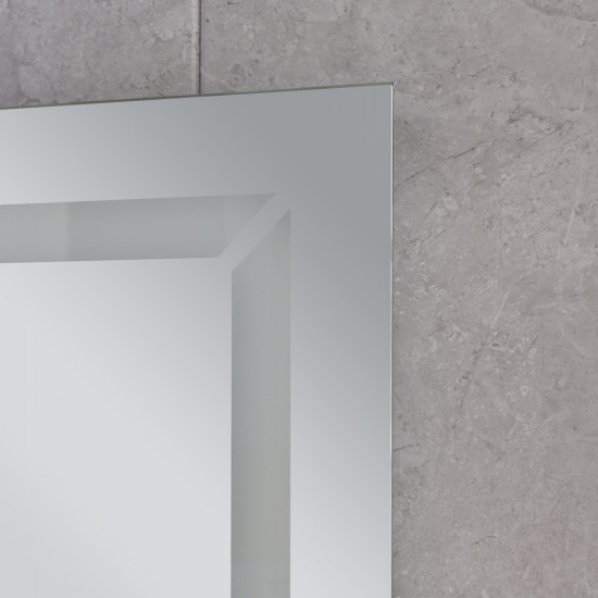 Дзеркало Mixxus Light MR01-90x70 (годинник, LED-підсвічування, антизапотівання) (MI5999)