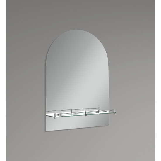 Зеркало настенное Zerix LAGUNA MRZ03-450x600x110 прямоугольное с дугообразной верхней частью и полкой (ZX562)