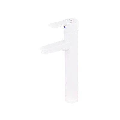 Змішувач для умивальника Plamix Raul-001-A HIGH White (без підведення) (PM0655)