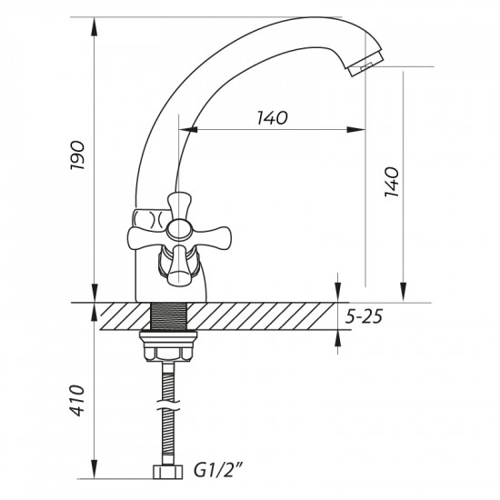 Змішувач для умивальника Zerix TMC 828 (ZX0085)