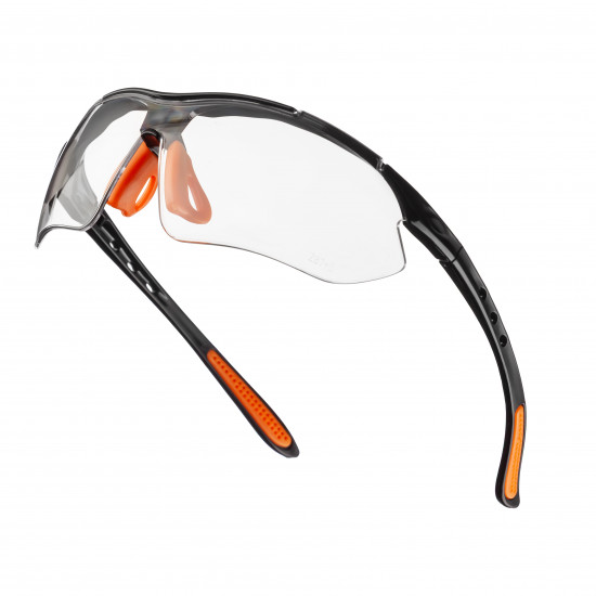 Очки защитные прозрачные Polax с поликарбонатными линзами и противоскользящими дужками (53-054)