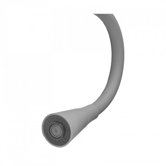 Змішувач для кухні PLAMIX CEZAR-011-B SET GRAPHITE REFL.GRAY з силіконовим виливом, з підведенням (