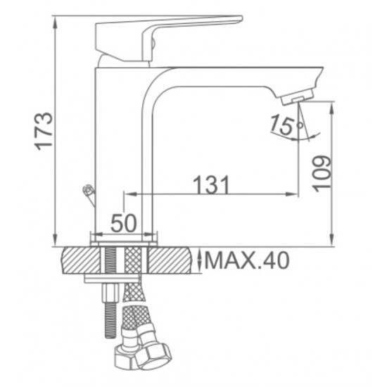 Змішувач для умивальника Ibergrif Trento M11006 (LL2013)