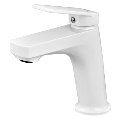 Змішувач для умивальника Plamix Lucas-001 SET White з підведенням (PM0706)