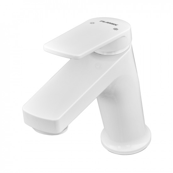 Змішувач для умивальника Plamix Lucas-001 SET White з підведенням (PM0706)