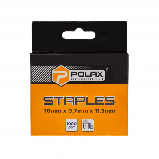 Скоби для степлера гартовані Polax А53 10х11.3 мм, 1000 шт (24-009)