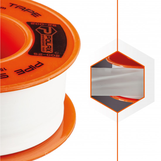 Фум стрічка Polax тефлонова ущільнювальна 15 м x 19 мм x 0,1 мм (52-002)