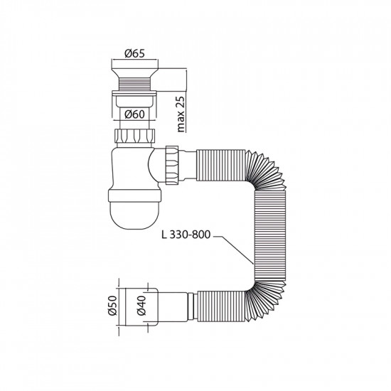 Сифон для умивальника Mixxus SU-06-A 1 1/2"x40 з пластиковим випуском (MI8183)