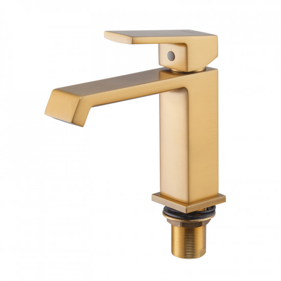 Змішувач для умивальника HAIBA GAUDI 001 BRUSHED GOLD (HB9583)