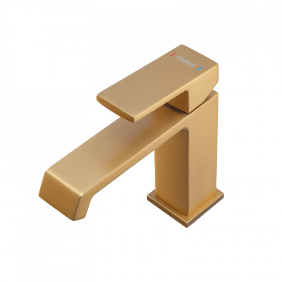 Змішувач для умивальника HAIBA GAUDI 001 BRUSHED GOLD (HB9583)