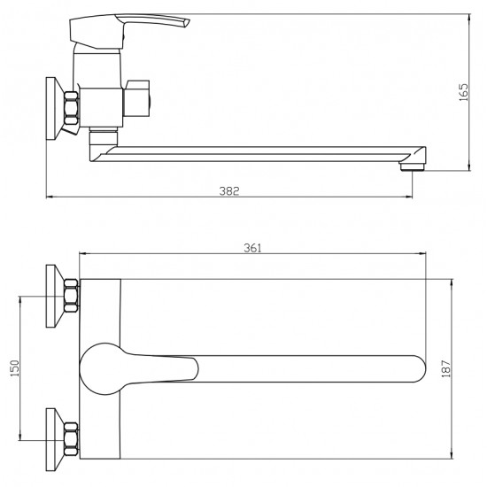 Змішувач для ванни Mixxus Pamela 006 (Euro) (MI6264)