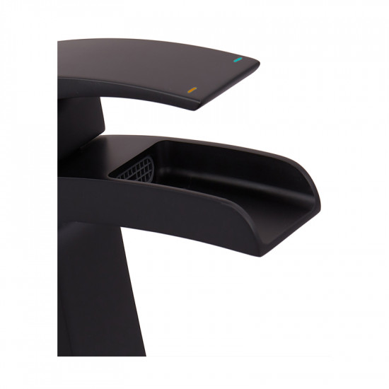 Змішувач для умивальника KOER KB-14007-05 водоспад (Колір чорний) (KR3447)