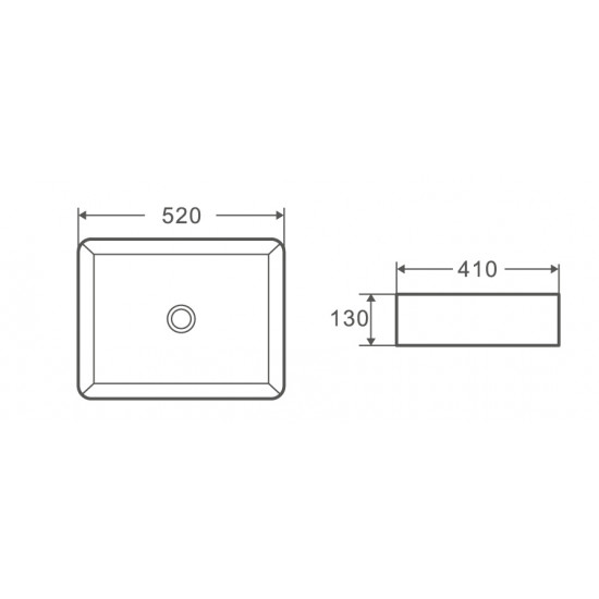 Умывальник накладной керамический Mixxus Premium Quadro-0102 520x410x130mm (MP6488)