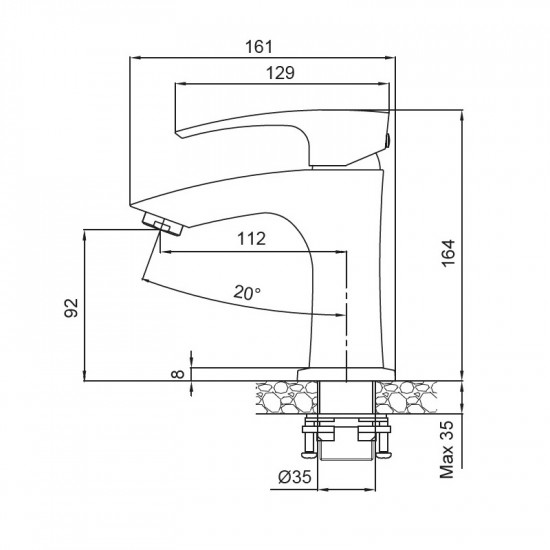 Змішувач для умивальника Koer KB-10007-01 (Колір хром) (KR3438)