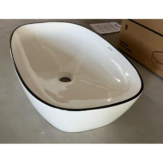 Раковина накладная Mixxus Premium DIVERSE-0111 EDGE BLACK 600х380х140mm (MP6562)