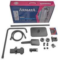 Душова колона зі змішувачем з алюмінію Armata BCD-009-J GRAPHITE, 3 режими (CH6558) Душова колона зі змішувачем з алюмінію Armata BCD-009-J GRAPHITE, 3 режими (CH6558)