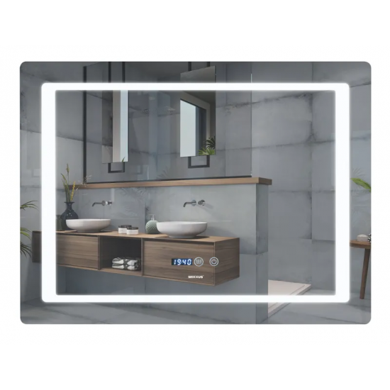 Зеркало Mixxus Style MR03-80x60 (часы, LED-подсветка, антизапотевание) (MI6005)