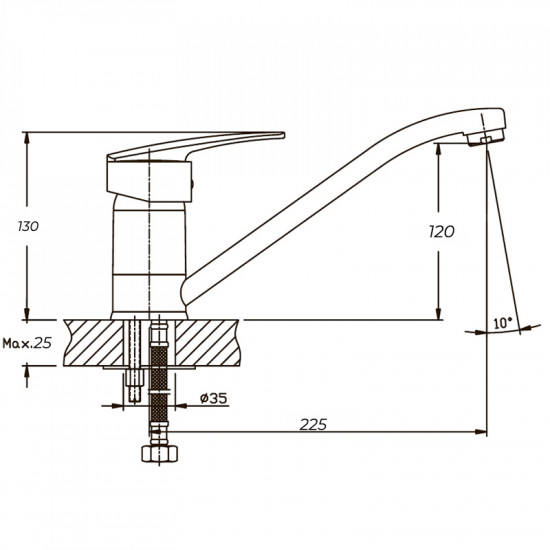 Змішувач для кухні Haiba Agat 555 (HB0009) Змішувач для кухні Haiba Agat 555 (HB0009)