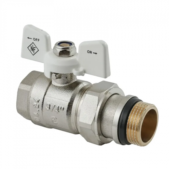 Кран шариковый с американкой Nolf classic NFC.963-08-3/4" FM ГШМ WHITE "антипротечка" (NF3161)