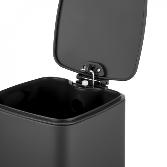Відро для сміття з плавним закриттям квадратне Zerix Kubix-TC0106 Black 6 л колір чорний (ZX5890)