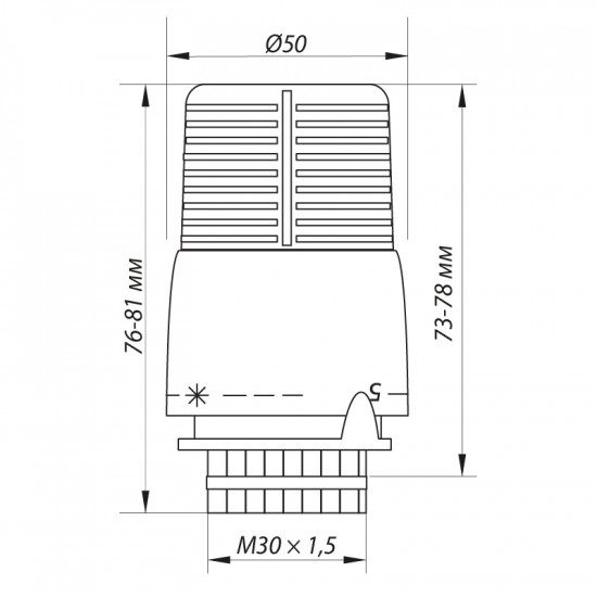 Термоголовка с выносным датчиком M30x1.5 Koer KR.1332 (KR2678)