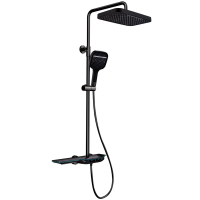 Душевая колонна с термостатическим смесителем MIXXUS PREMIUM SPACE-009-J BLACK с кнопочным переключателем,