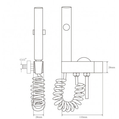 Кран для гігієнічного душу та бачка унітаза Champion PHL-333 BLACK з лійкою (CH6551)