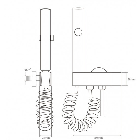 Кран для гігієнічного душу та бачка унітаза Champion PHL-333 BLACK з лійкою (CH6551)