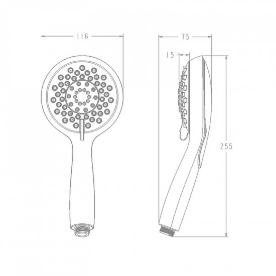 Лійка для душу Koer KP-0406-01 3 функції (Колір хром) (KR5410)