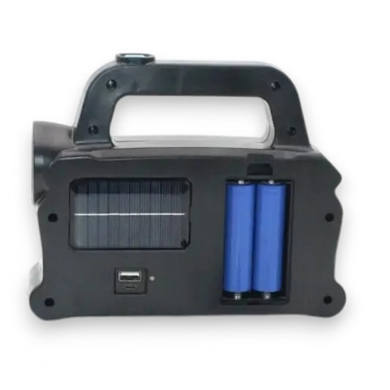 Ліхтар переносний 6168-3LED+5COB, power bank, 2х18650 акум., сонячна батарея, ЗУ microUSB, Box (20057)