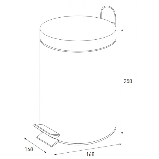 Відро для сміття кругле Zerix Solo-TC0103 Black 3 л колір чорний (ZX5896)
