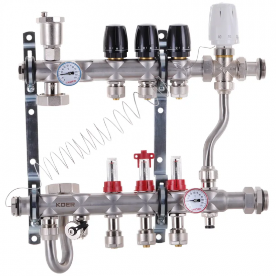 Коллектор с встроенным смешивающим узлом Koer KR.S1013-3 1" х3 SUS304 и евроконусом 3/4-16 (KR2946)