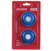 Комплект для сушилки полотенец Koer SET-05 - 1/2" (заглушка+кран Маевского) (Кол. белый) (KR3075)