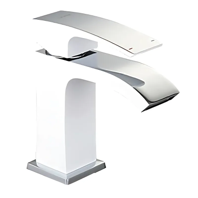 Змішувач для умивальника Koer KB-12007-04 (Колір хром+білий) (KR5151)