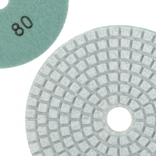 Диск алмазний Polax шліфувальний гнучкий на липучці "Черепашка" 100 мм, P80 (54-198)