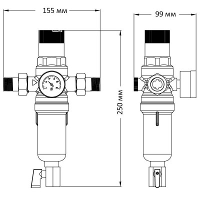 Фільтр самоочисний з редуктором тиску та манометром Koer KR.1242 - 1" (KR3186)