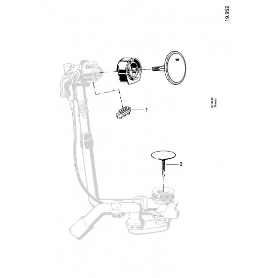 Наливний, зливний та переливний гарнітур для ванни (комплект верхньої монтажної частини) GROHE Tale