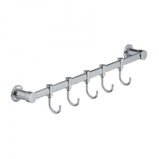 Вешалка для полотенец в ванную с 5-ю подвижными крючками ZERIX LR205-5 (LL1419)