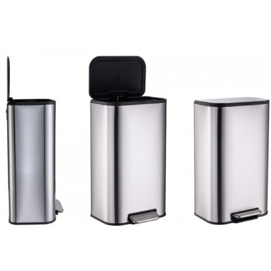 Ведро для мусора с плавным закрытием прямоугольное Mixxus Cubic-TC0105 SS Цвет 5л цвет нержавейка (M