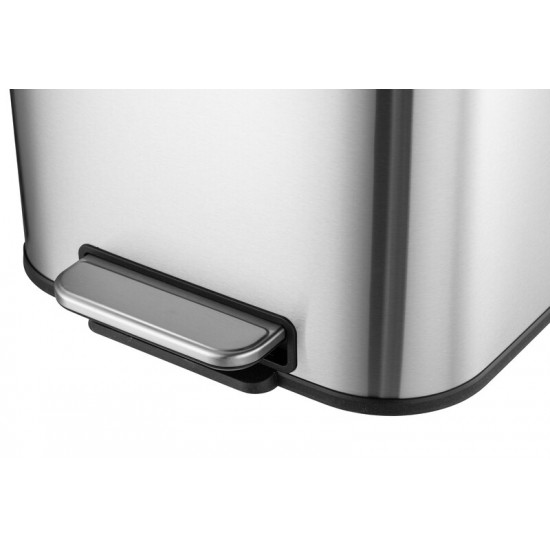 Ведро для мусора с плавным закрытием прямоугольное Mixxus Cubic-TC0105 SS Цвет 5л цвет нержавейка (M