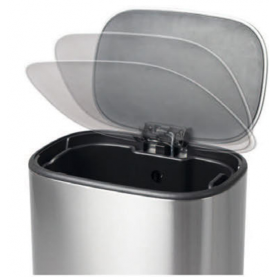 Ведро для мусора с плавным закрытием прямоугольное Mixxus Cubic-TC0105 SS Цвет 5л цвет нержавейка (M