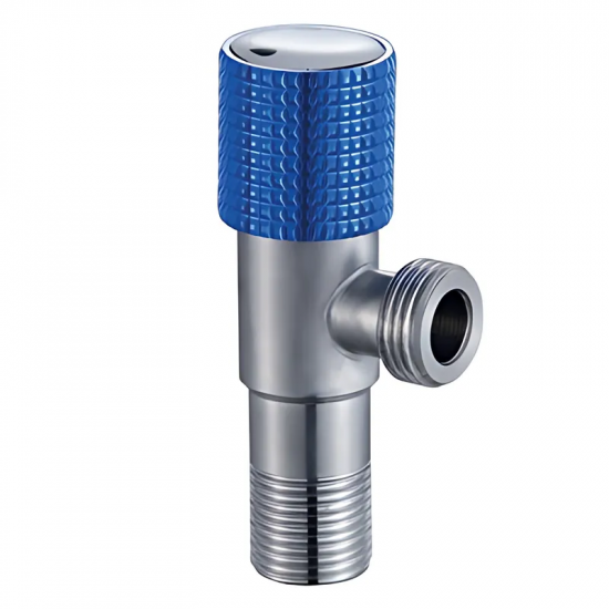 Кран для підключення сантехприладів Mixxus VAL-08-1/2x1/2 з нерж. сталі SUS304 (синій) (MI7097)