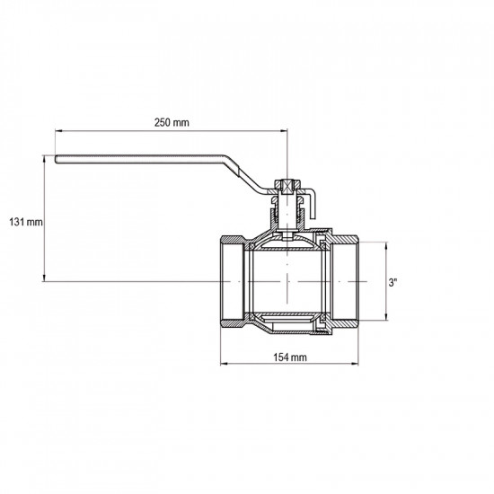 Кран кульовий Koer KR.214 - 3" FF ГГР (ручка "важіль" червона) (KR4951)