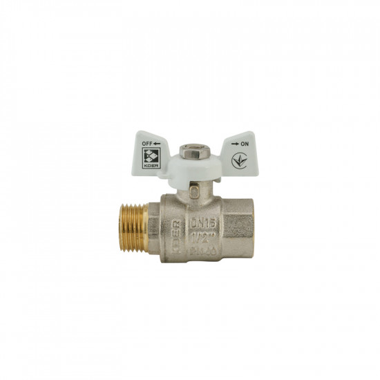 Кран кульовий KOER 1/2" ГШМ (KR.218.W) білий (KR0182)