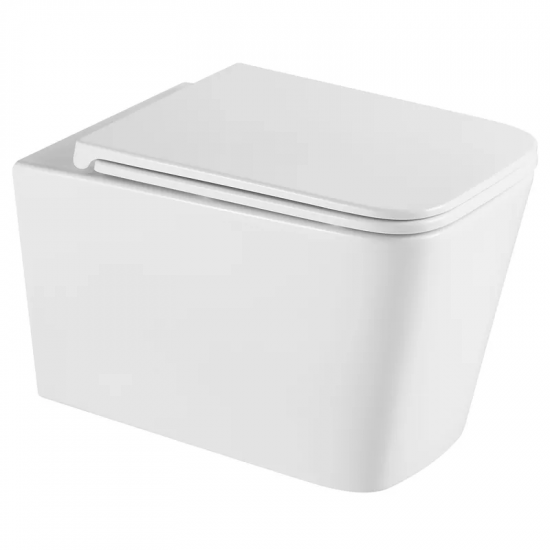 Унітаз підвісний Mixxus Premium Quadro-0302-R 530x360x365mm, система змиву Rimless (MP6454)