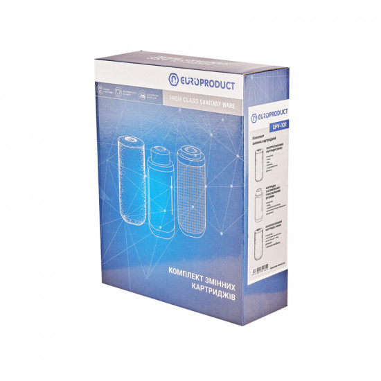 Комплект змінних картриджів Europroduct EPV-101 (ППР 5мкм+актив.гран.вуг.+ППР 1мкм) (EP5455)